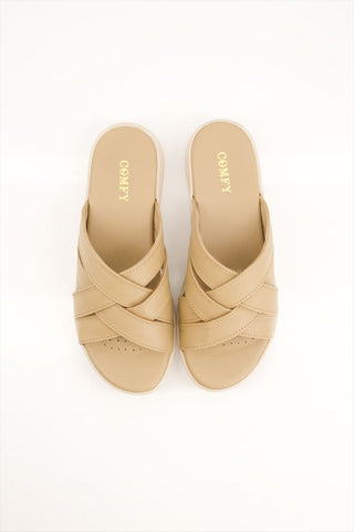 WOMEN MEDICATED BEIGE SLIPPER