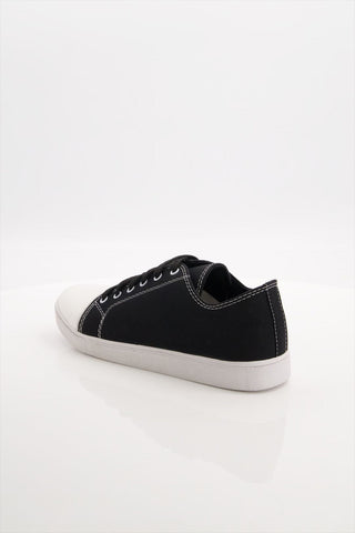 Men Canvas Sabratha Black Sneakers