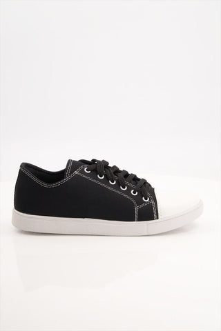 Men Canvas Sabratha Black Sneakers