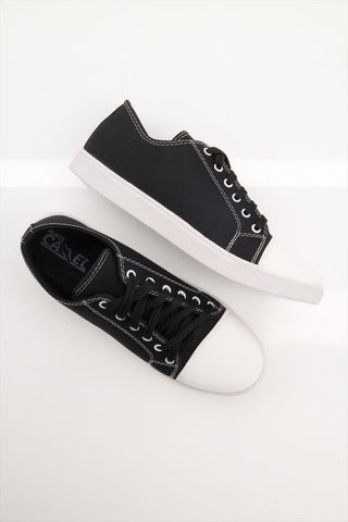 Men Canvas Sabratha Black Sneakers