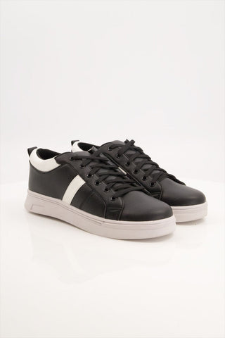 Man Pu Leather Black Sneaker