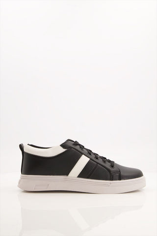 Man Pu Leather Black Sneaker