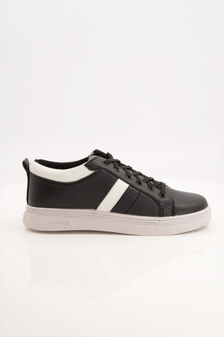 Man Pu Leather Black Sneaker