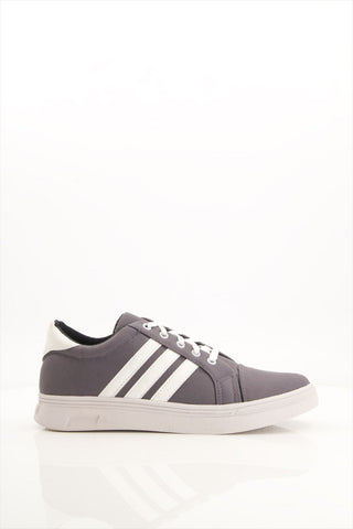 Grey Color White Stripe Sneakers