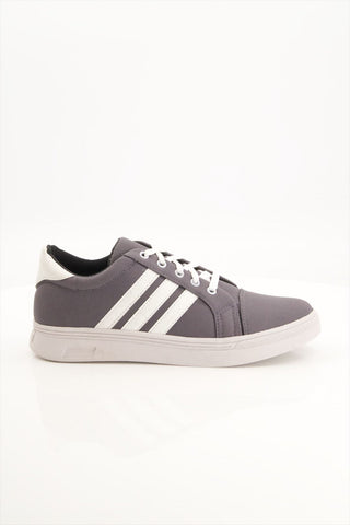 Grey Color White Stripe Sneakers