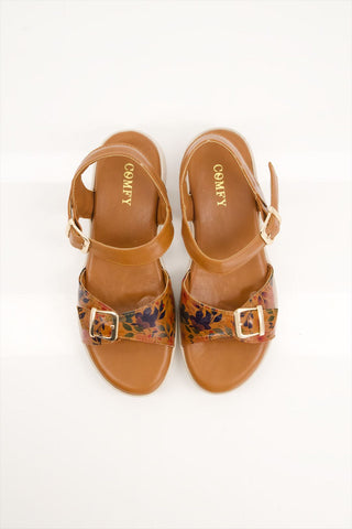 Women synthetic leather  Brown Sandal