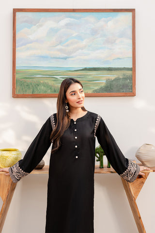 Black Women Trendy Embroidered 2PC set