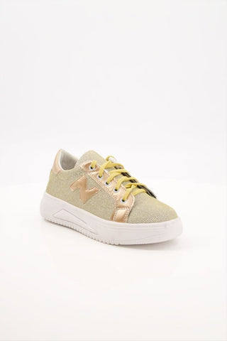 Women glitter golden sneakers