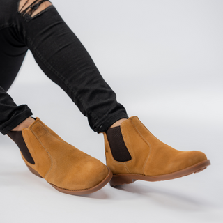 Camel Suede Chelsea Boots