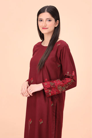 MAROON Women Trendy Embroidered 2PC set