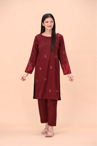 MAROON Women Trendy Embroidered 2PC set